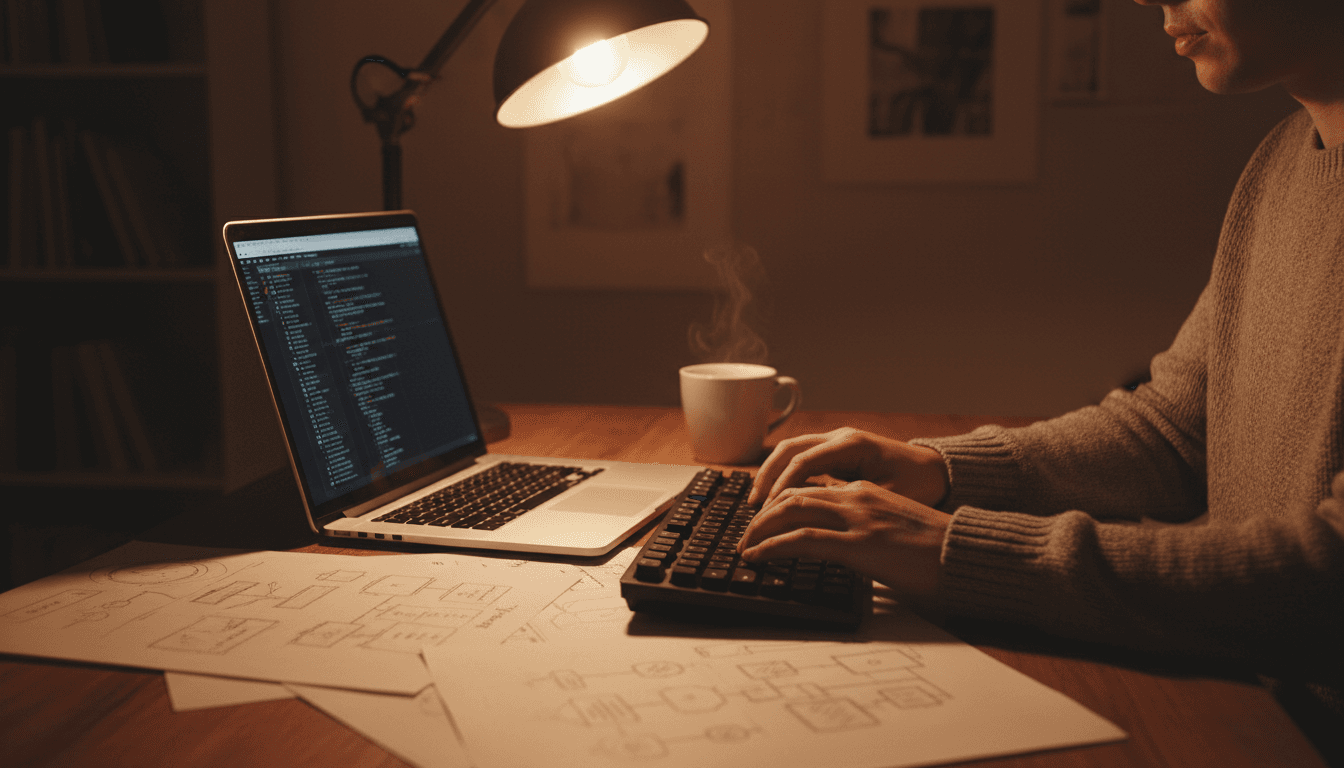Freelancer working on a project