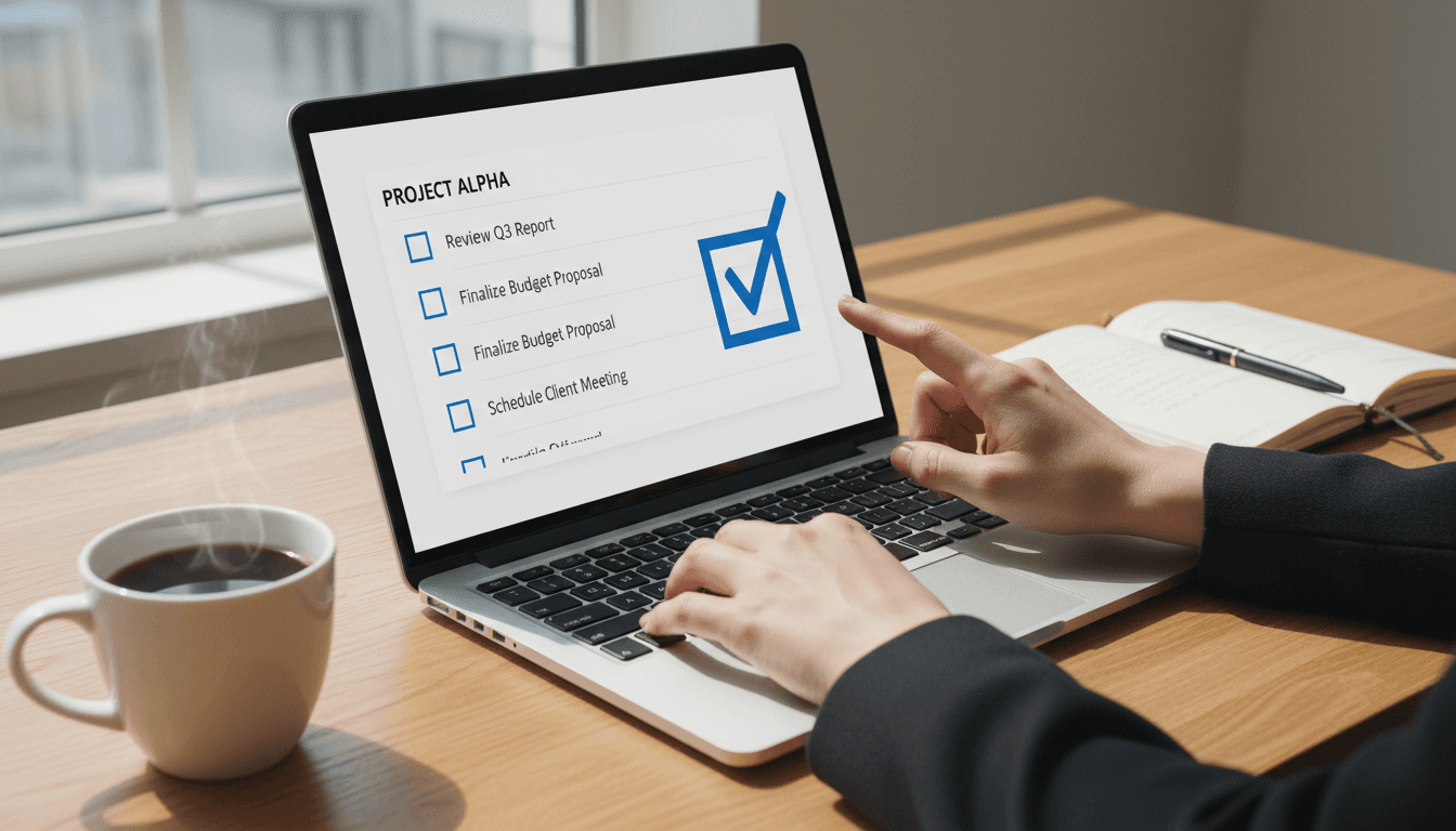 Choosing professional needs on a laptop
