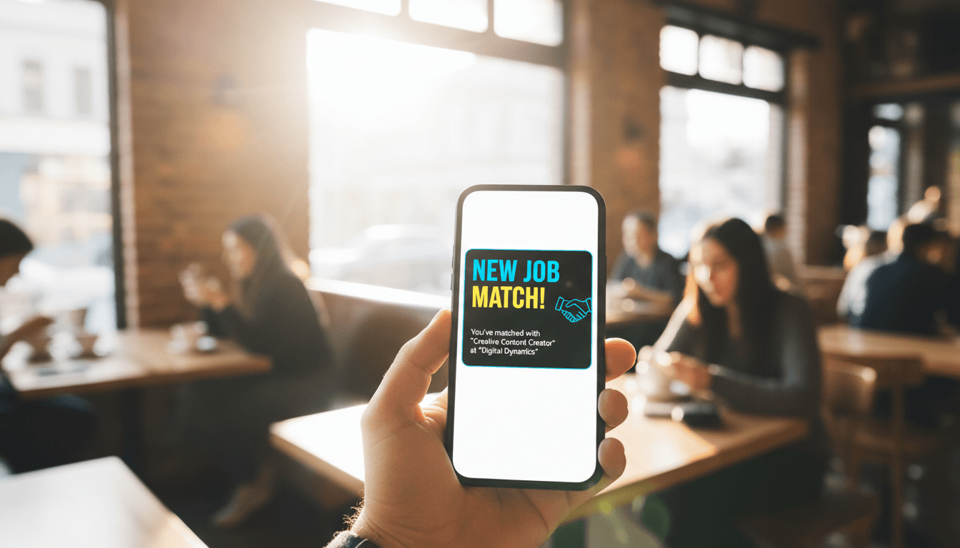Skill-based job match notification on smartphone